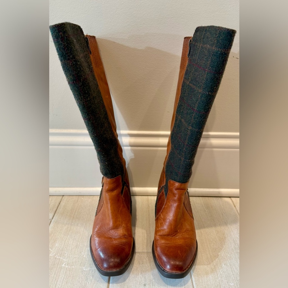 Born Brown and Black Tall Boots